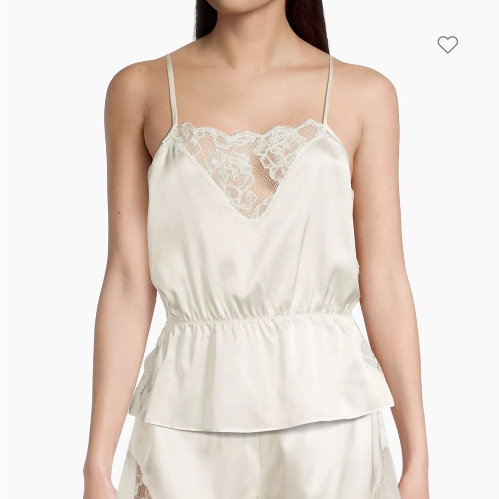 Fleur du mal sold out rose silk cami ivory
